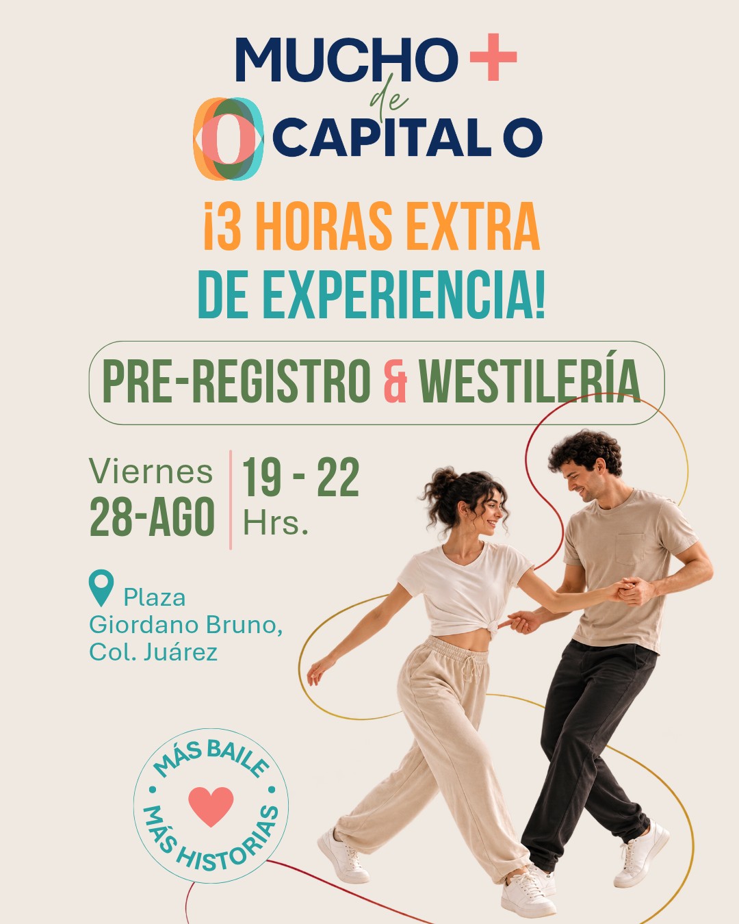 Pre-Registro & Westilería — Viernes 28 de agosto, Plaza Giordano Bruno, Col. Juárez